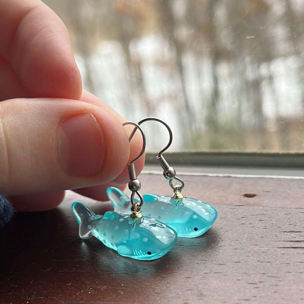 Blue Whale Shark Earrings